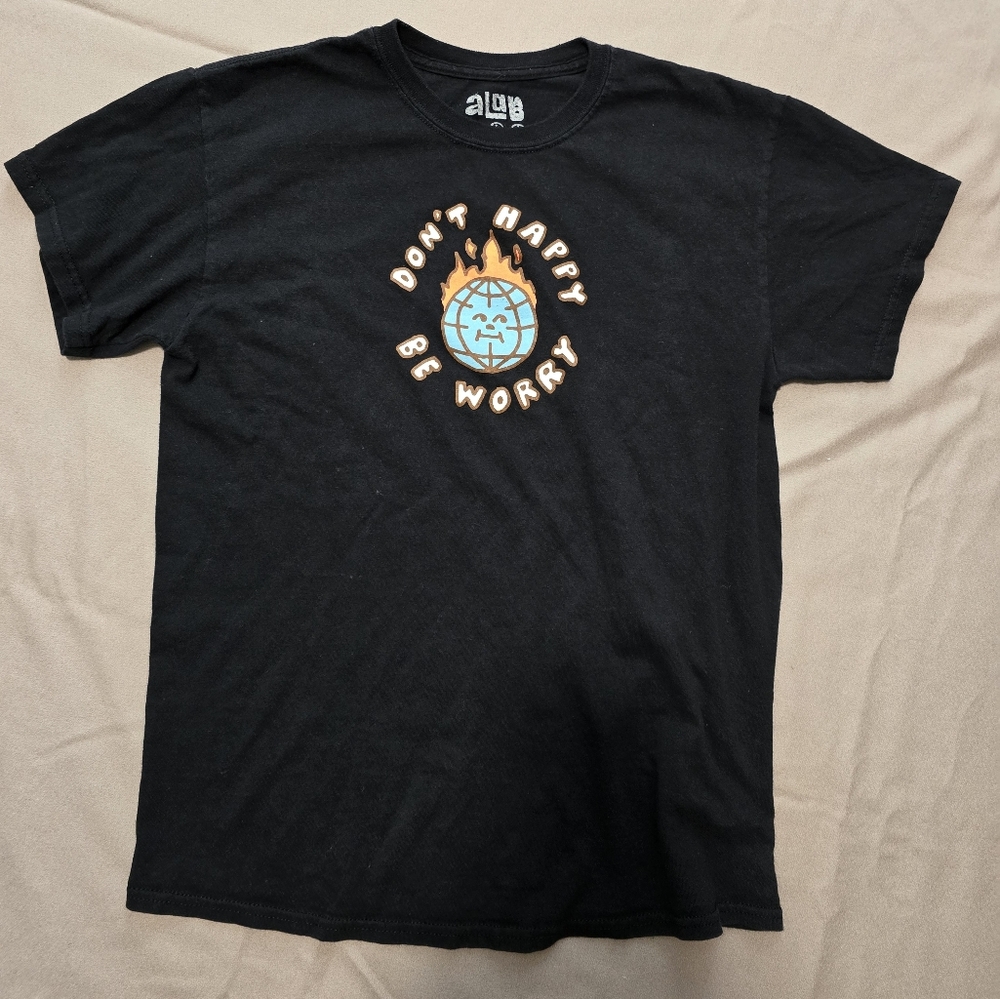 Men's Don't HAPPY Be WORRY tee-shirt Size M #streetwear #Summer